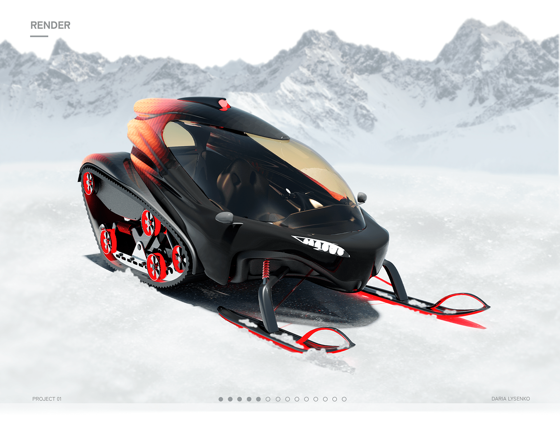 Snowmobile，Render，automobile，