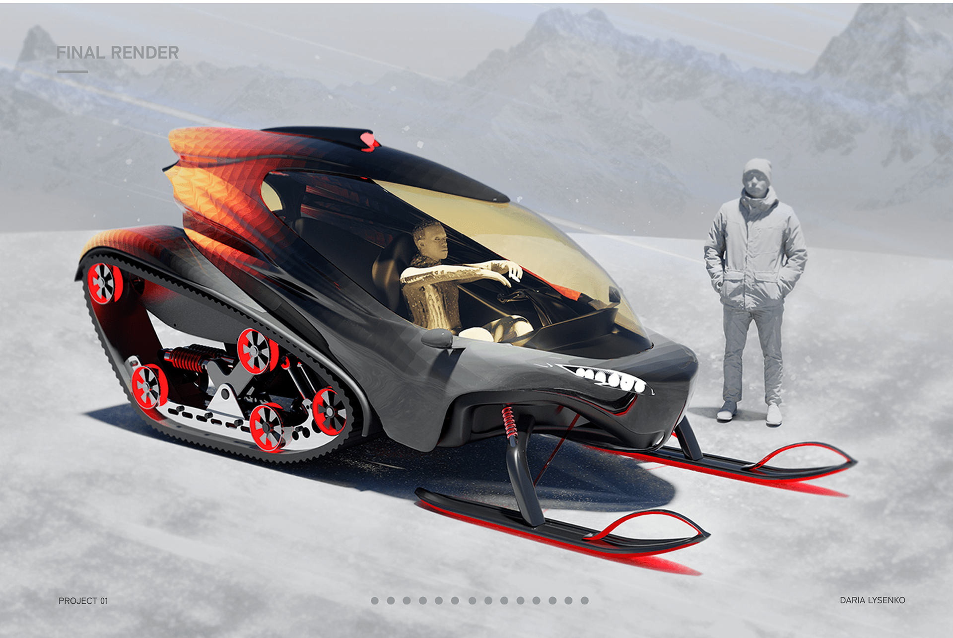 Snowmobile，Render，automobile，