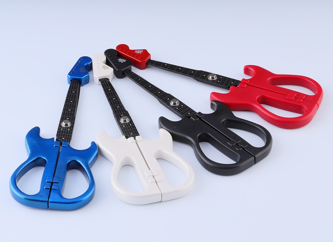 scissors，guitar，product design，cut paper，Creative design，