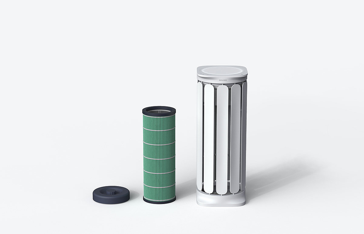 air cleaner，product design，ZEPHYROS，Doric architecture，Parthenon Pillar，