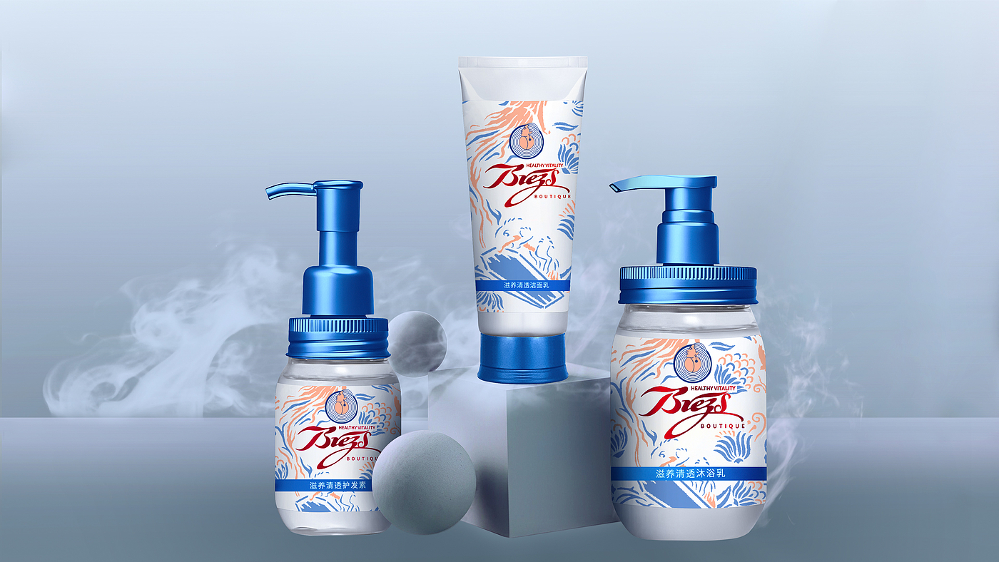 Cosmetic packaging，Packaging technology，Brand design，packing design，C4D rendering，Shampoo packaging，Font design，Logo design，