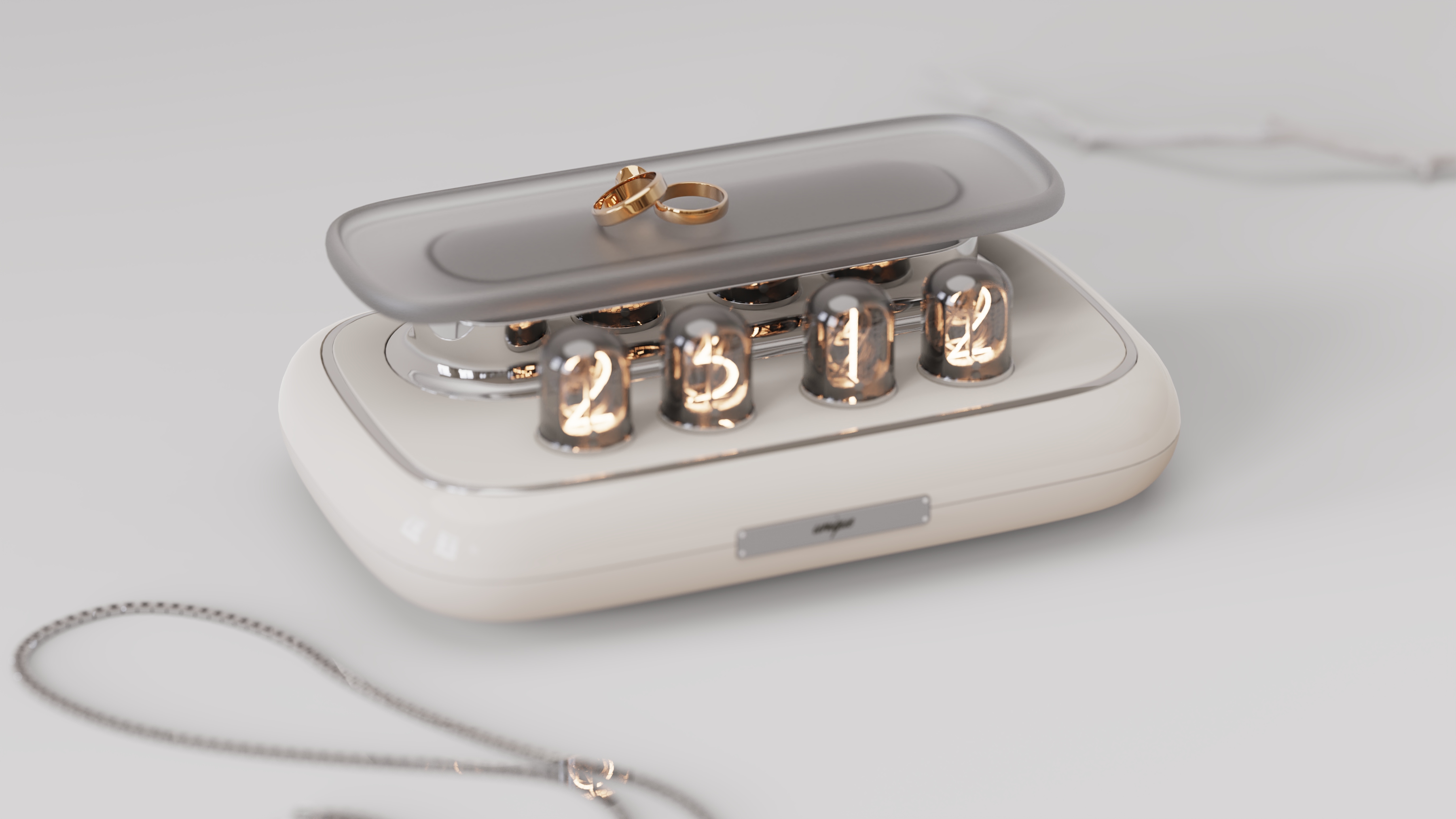 Retro，Home Furnishing，desk，Tray storage，Glow tube clock，