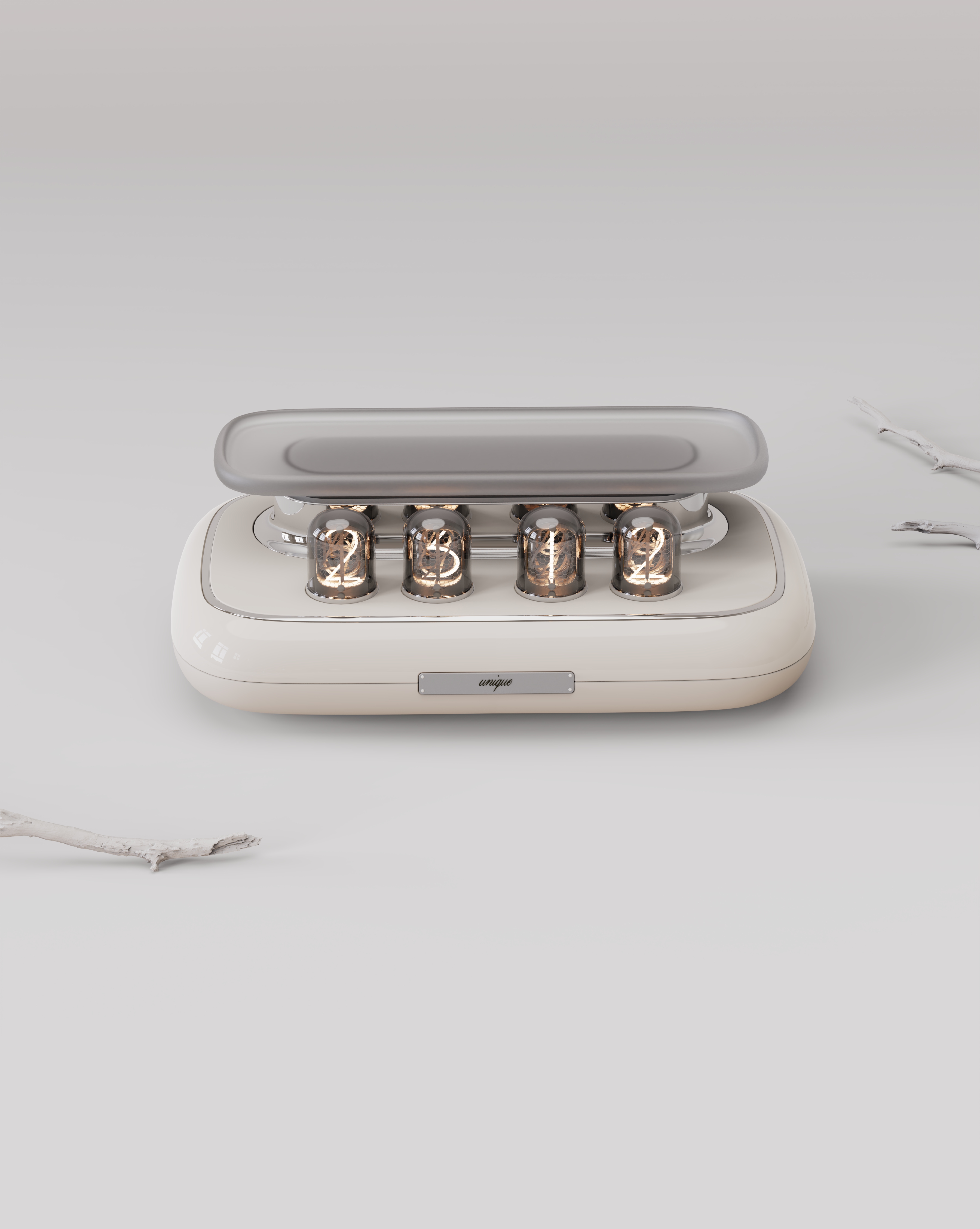 Retro，Home Furnishing，desk，Tray storage，Glow tube clock，