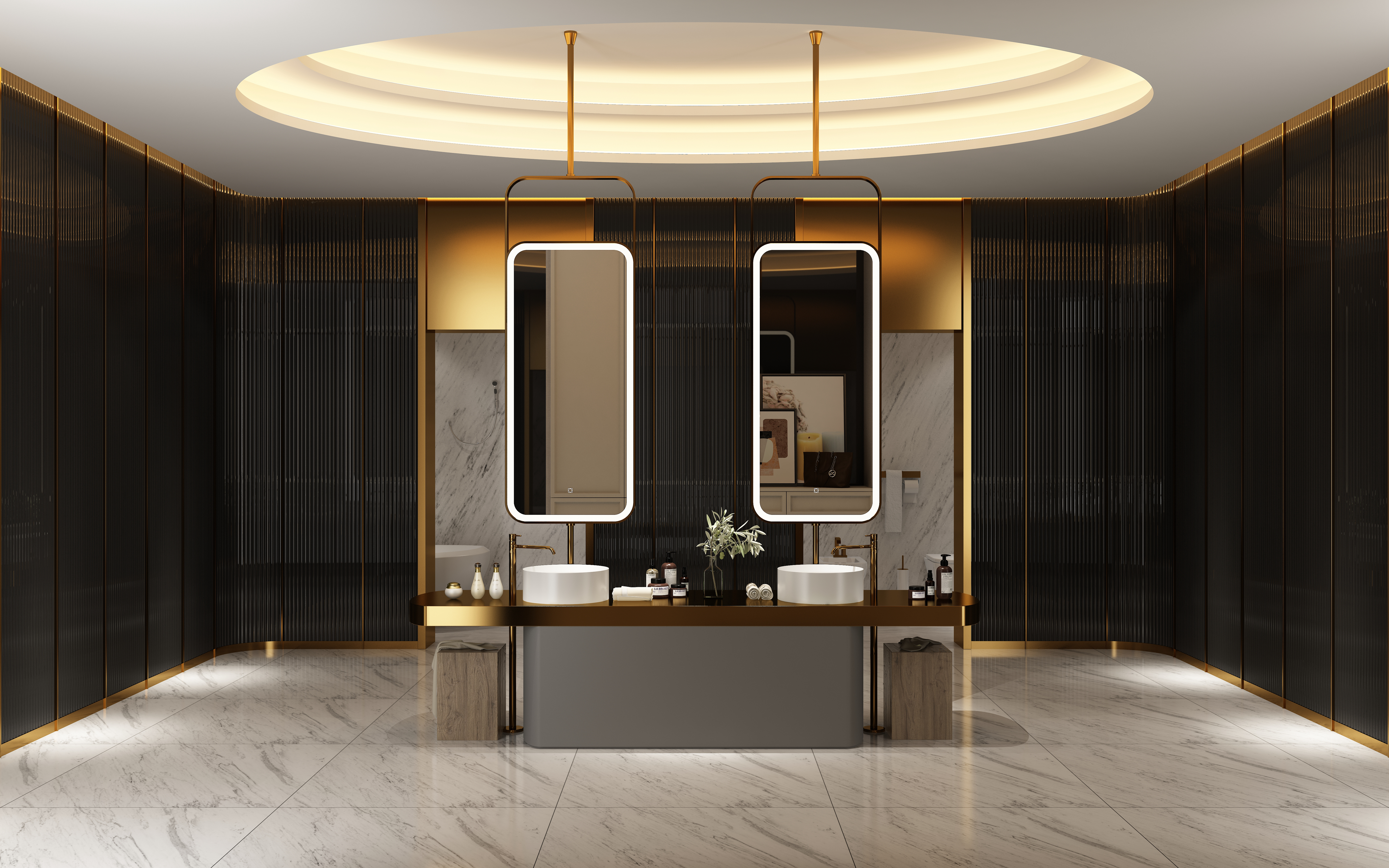 mirror，product design，bathroom，Bathroom cabinet，Light luxury，Diablo furniture，Advanced black，
