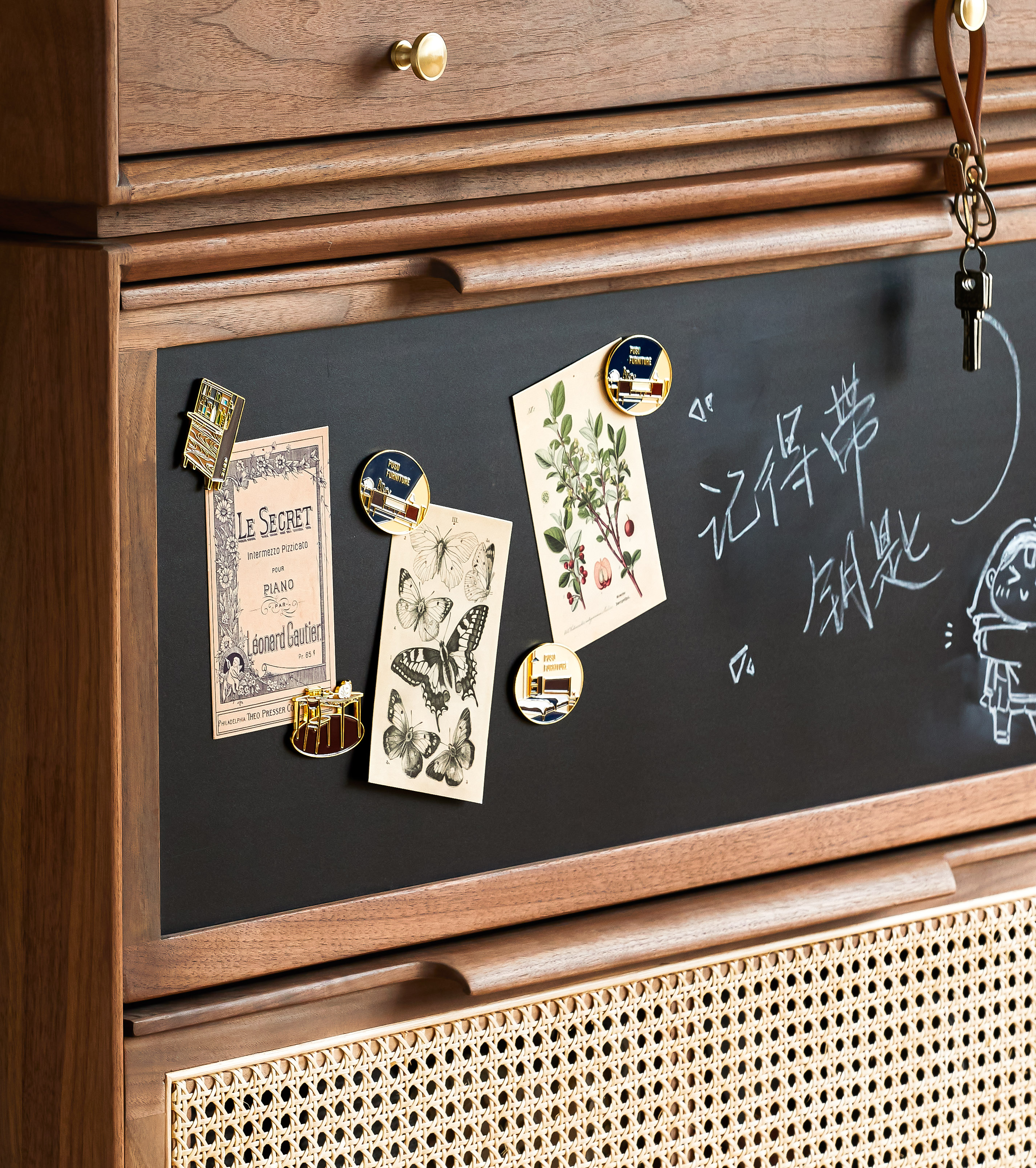 Shoe cabinet design，furniture design ，North American black walnut，Porch，