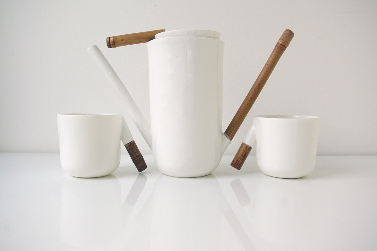product design，white，woodiness，ceramics，coffee service，Coffee Drip Set，