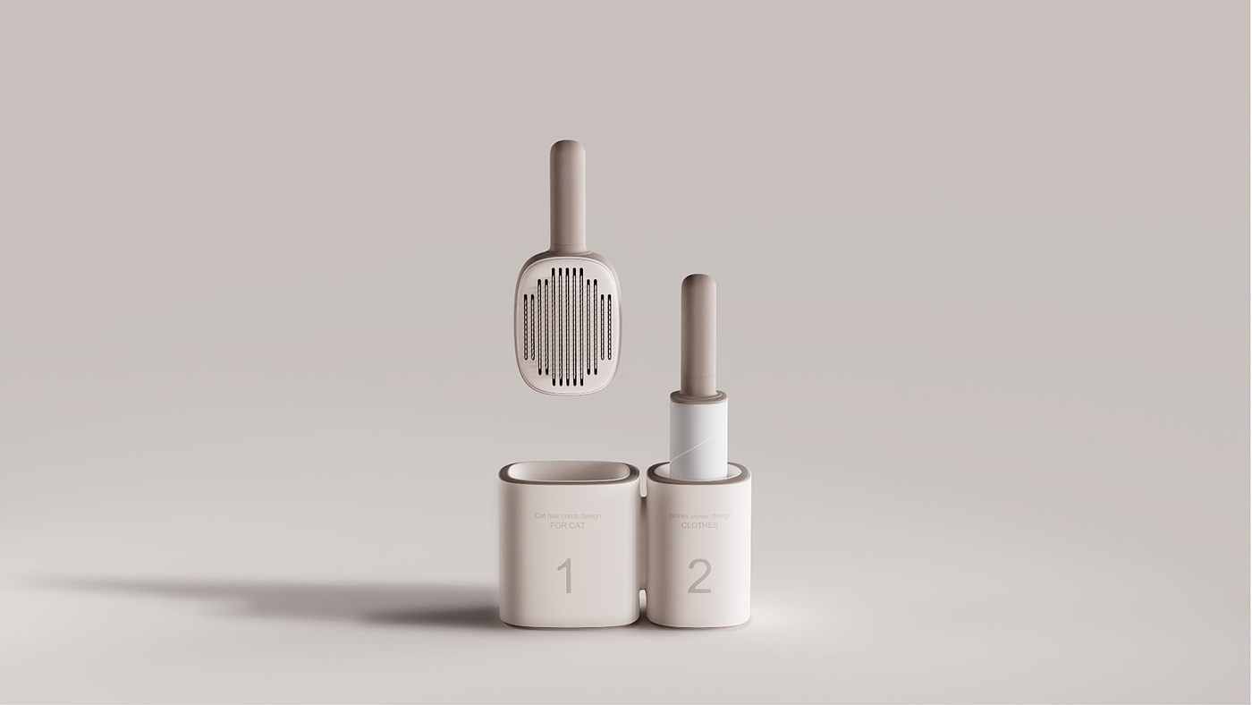 product design，industrial design，sample reels，Keyshot rendering，Pet Supplies & Pet，Cat brush，
