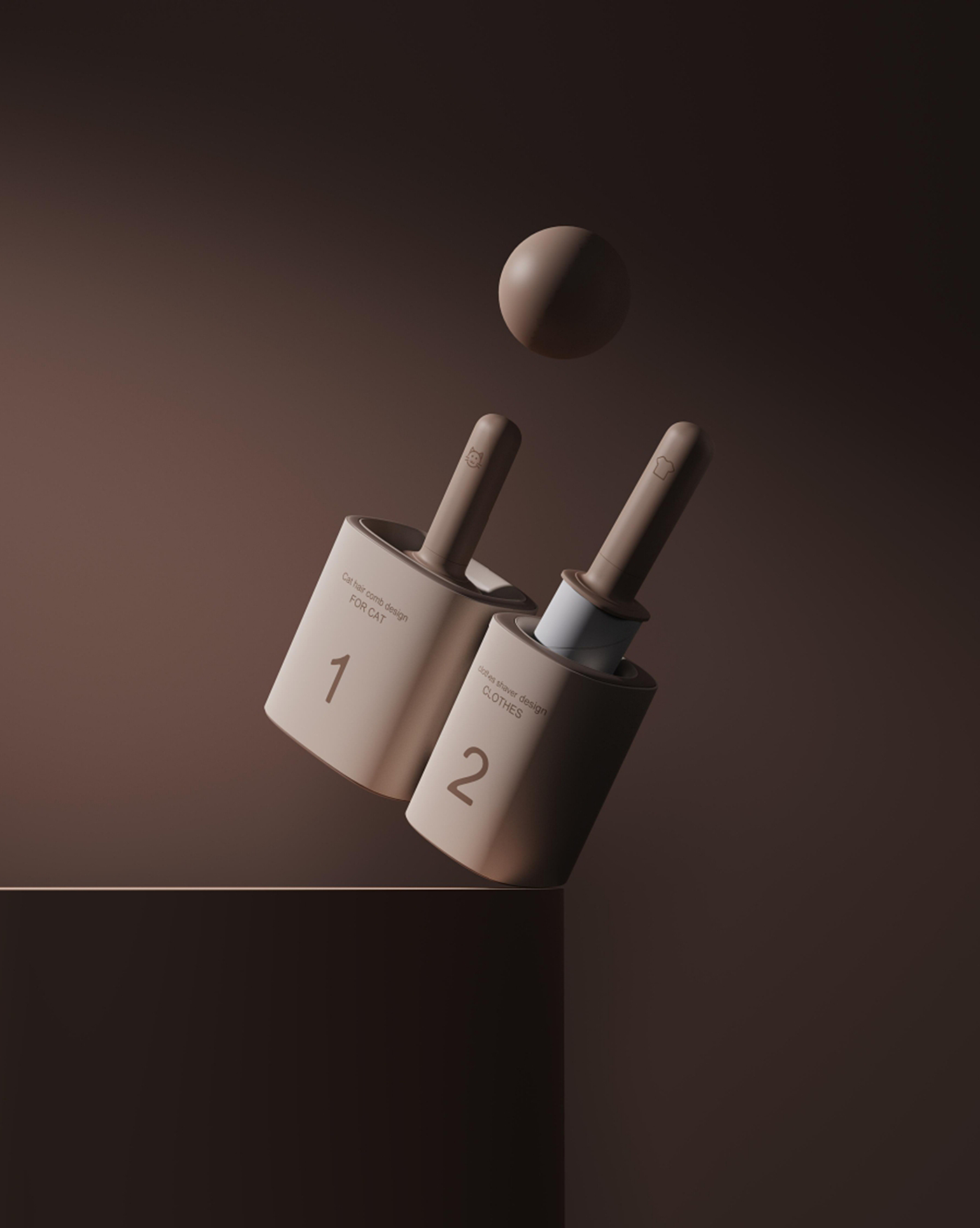 product design，industrial design，sample reels，Keyshot rendering，Pet Supplies & Pet，Cat brush，