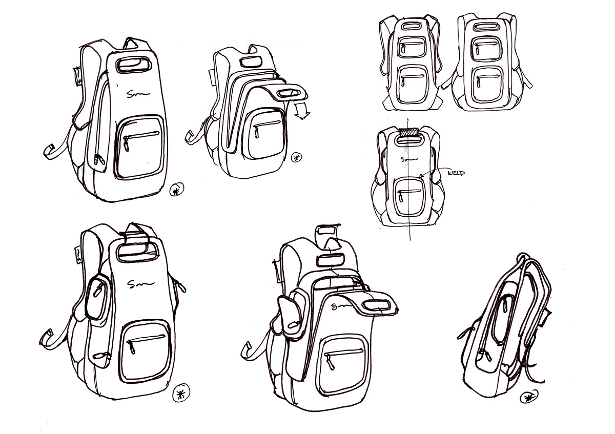 sketch，product design，Electronic apparatus，a bag，