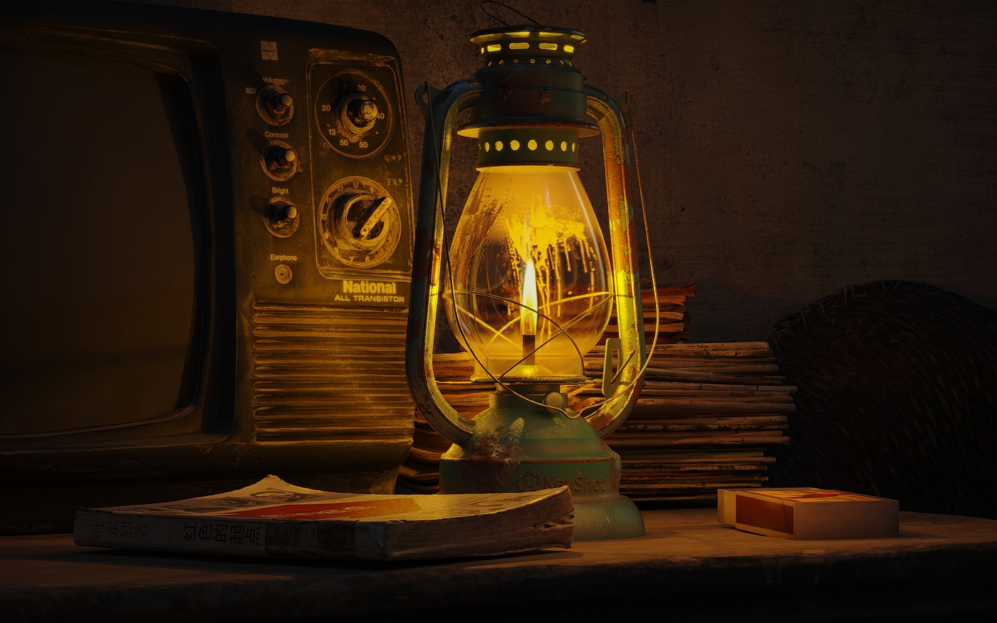 keyshot，kerosene lamp，