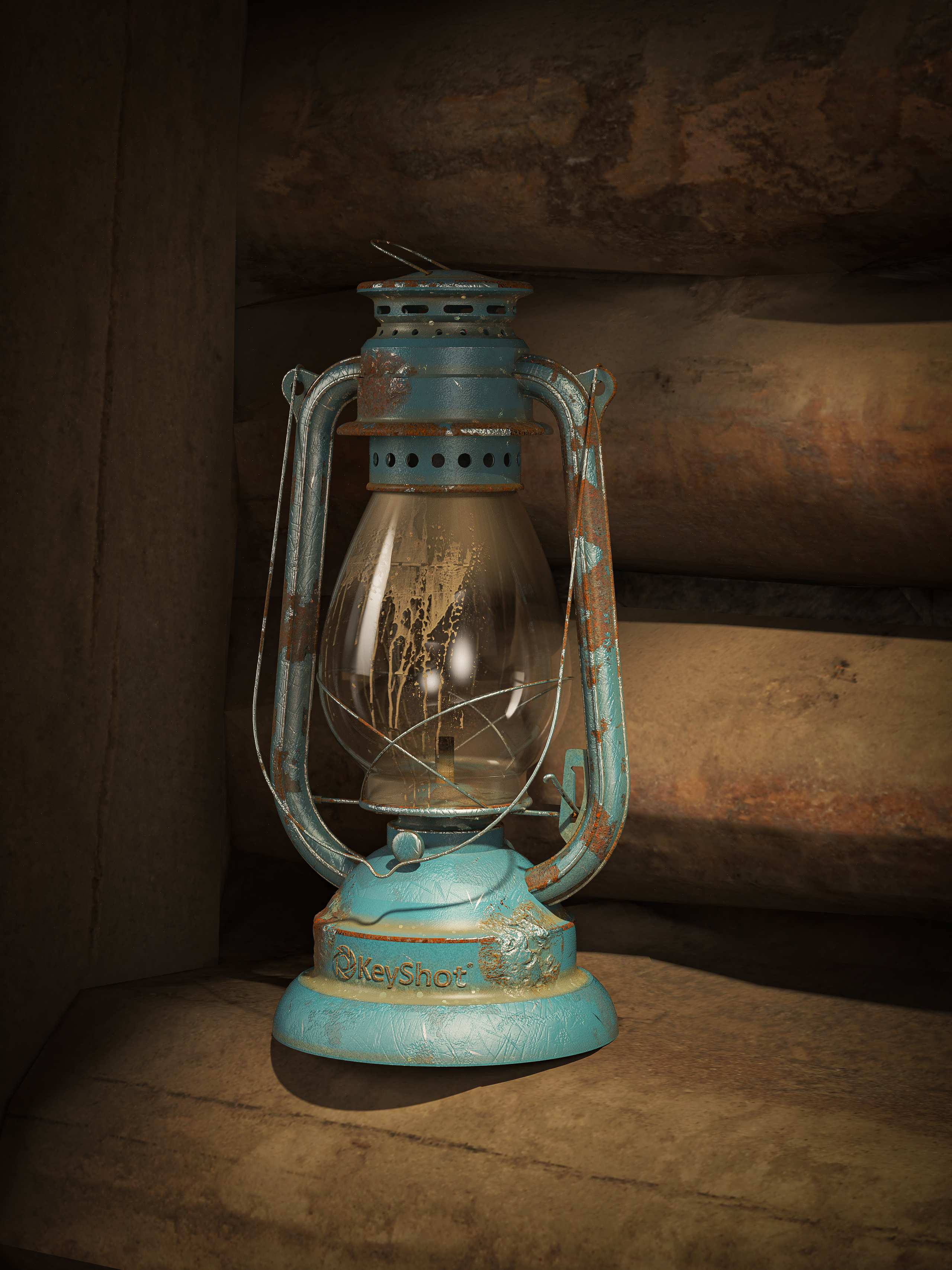 keyshot，kerosene lamp，