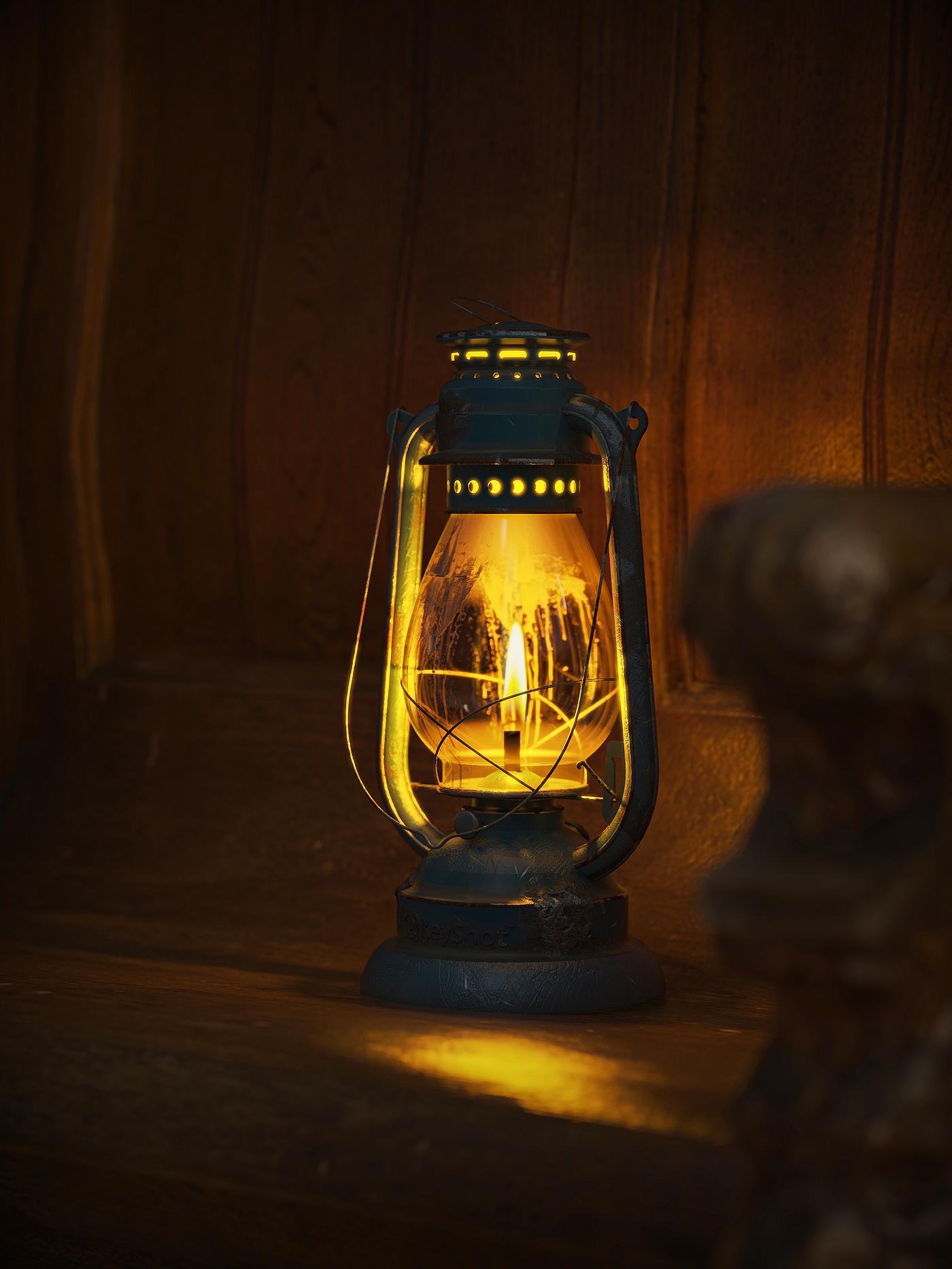 keyshot，kerosene lamp，