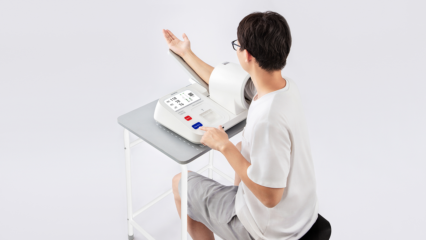 Medical product design，product design，medical care，concise，sphygmomanometer，Blood pressure products，