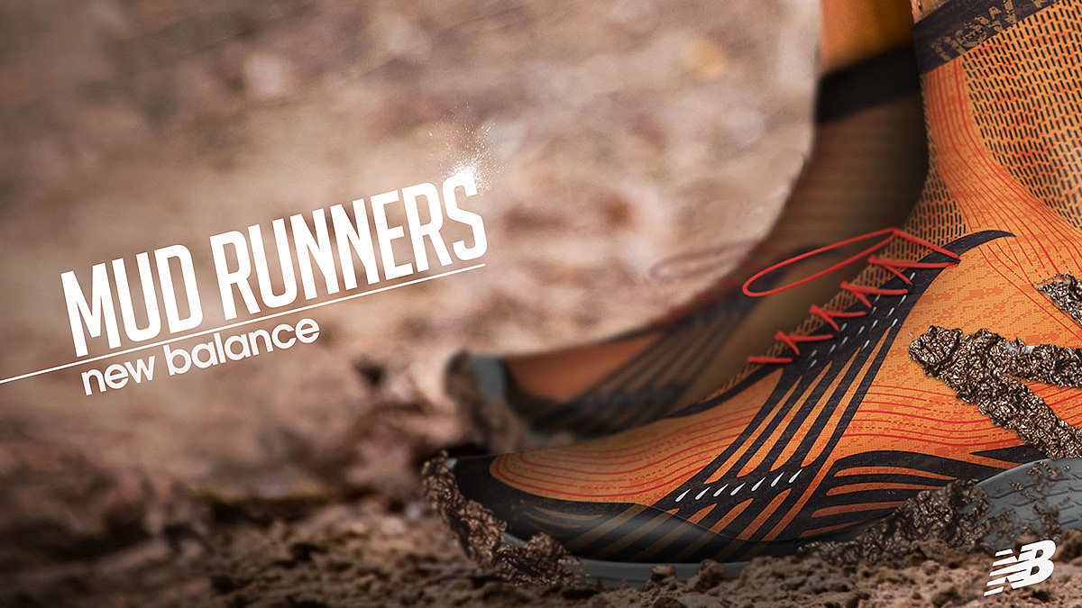 orange，product design，NB Mud Runners，Running shoes，
