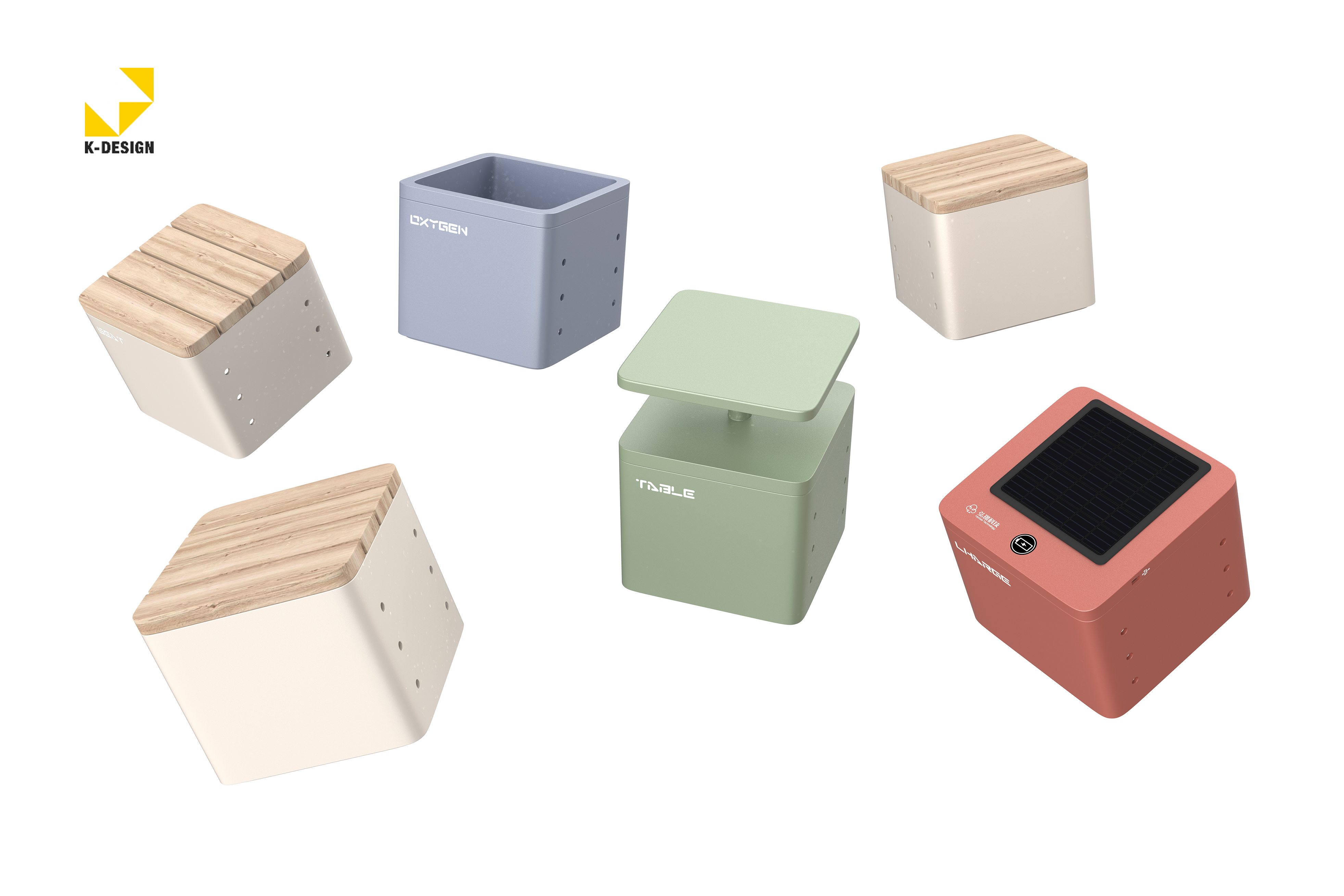 modularization，combination，chair，multi-function，Morandi，Public seat，