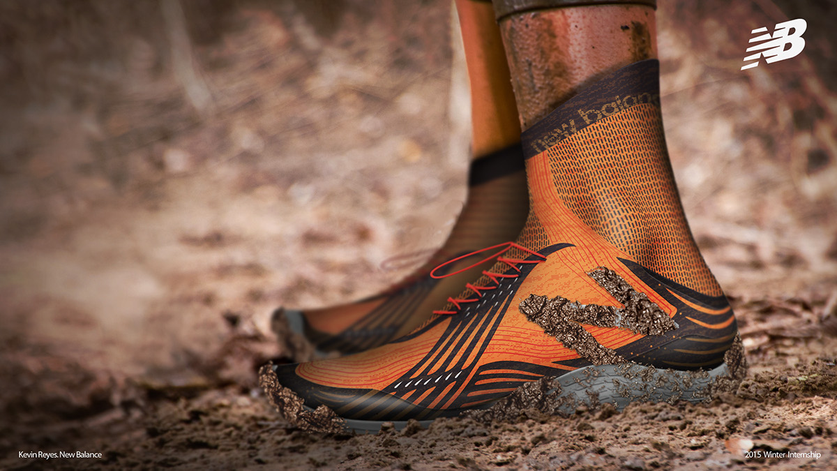 orange，product design，NB Mud Runners，Running shoes，