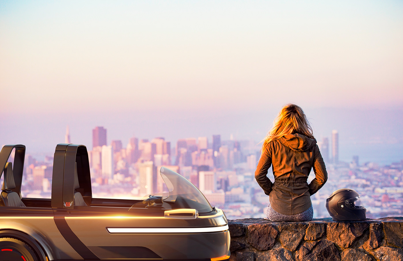 3d，automobile，cgi，electric energy，vehicle，Three-wheeled electric vehicle，