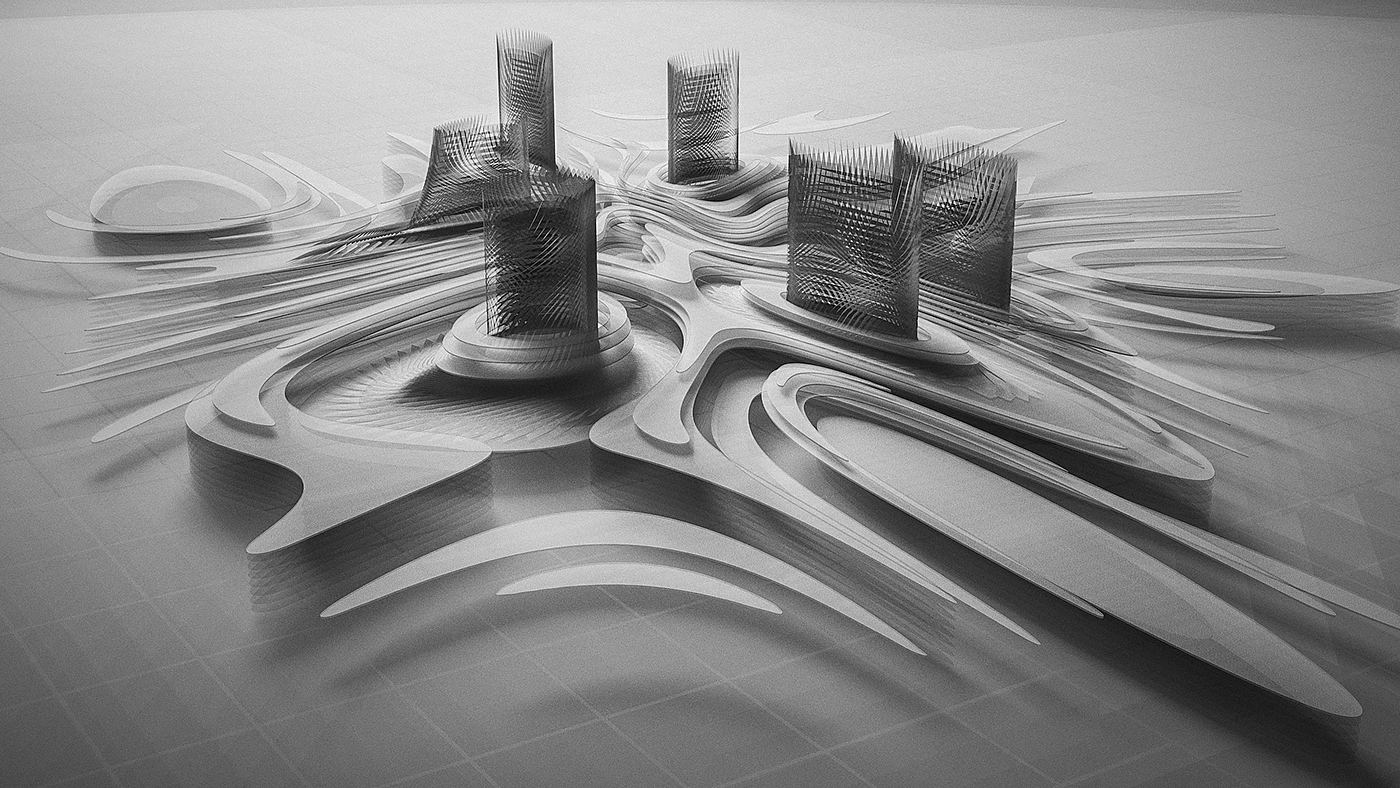 number，Art，Architecture，concept，Metaverse，3d，cgi，urban design ，