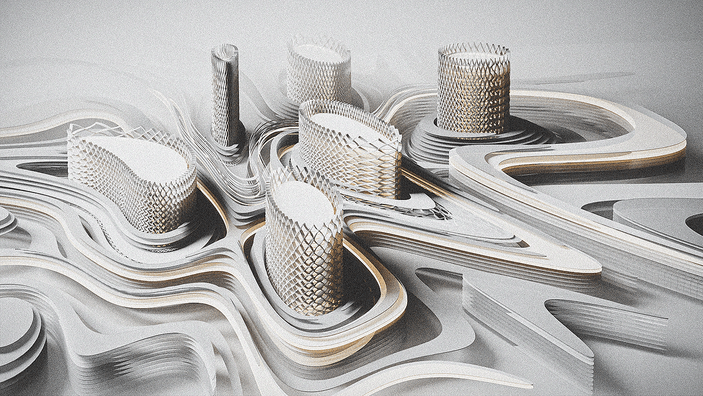 数字，艺术，建筑，概念，元宇宙，3d，cgi，城市设计，