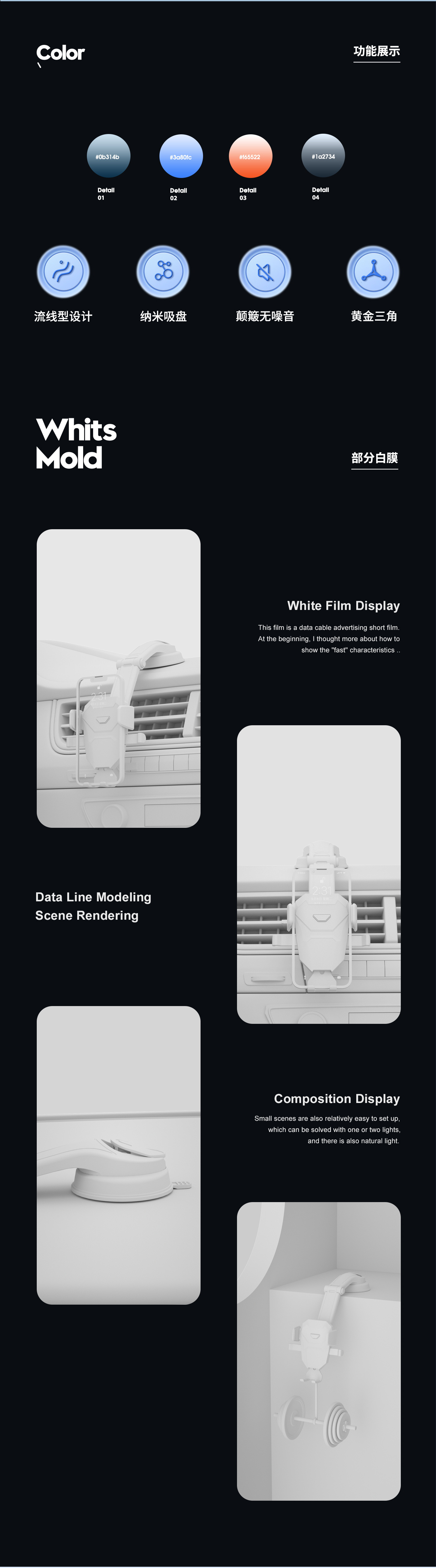 Vehicle mount ，Detail page，Render，Bracket Details，online retailers，