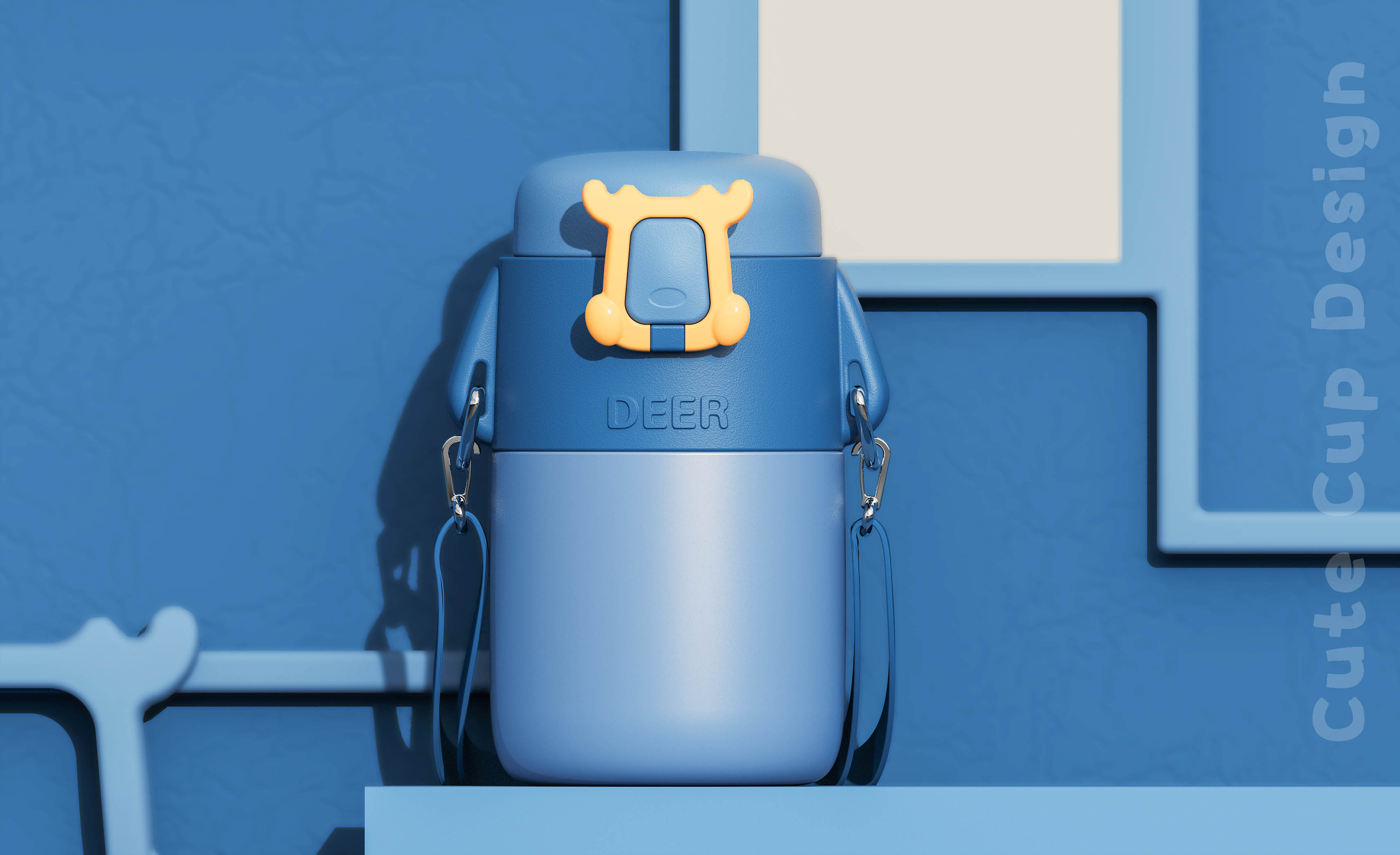 industrial design，Water cup，Thermal insulation kettle，Cute design，