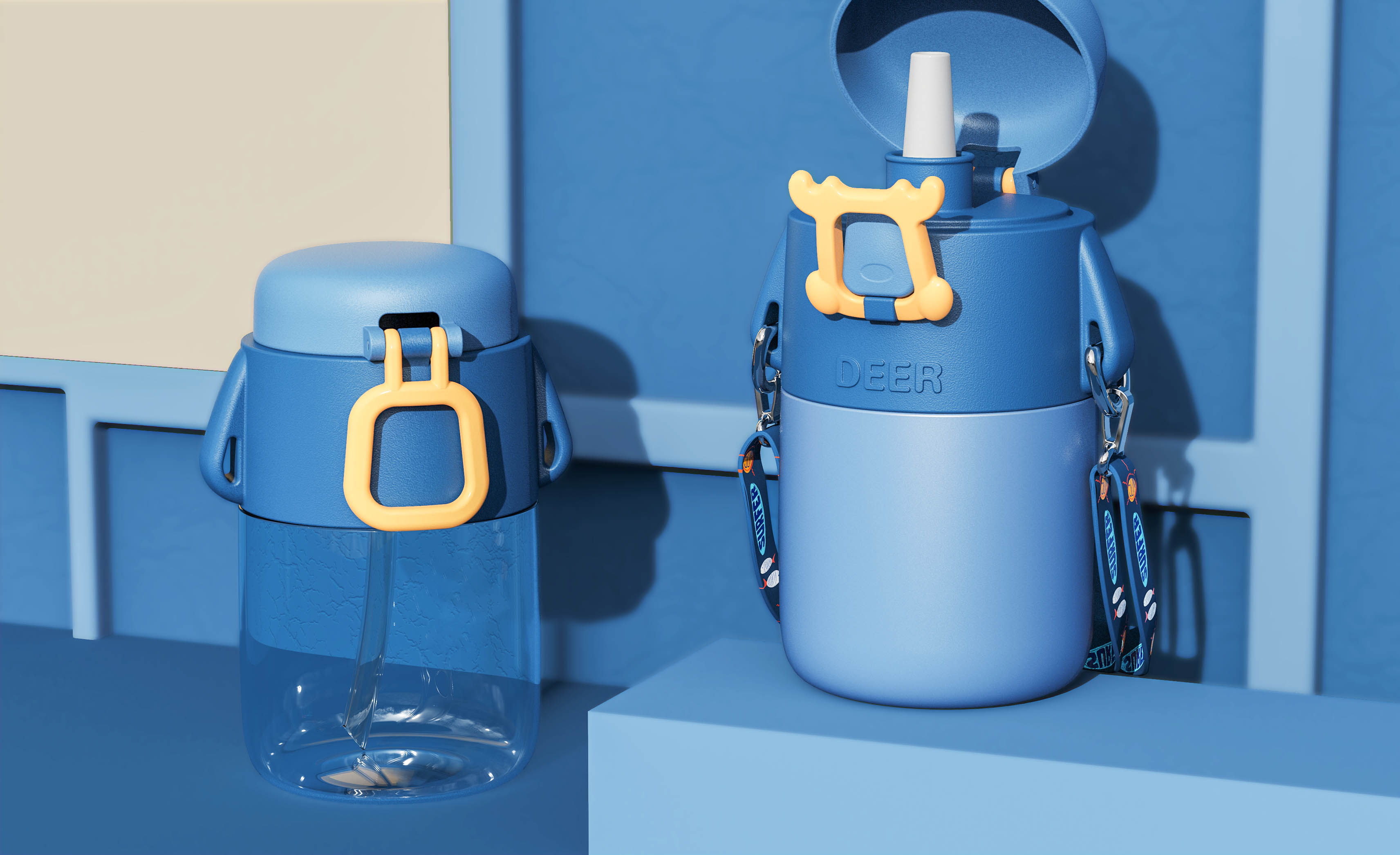 industrial design，Water cup，Thermal insulation kettle，Cute design，