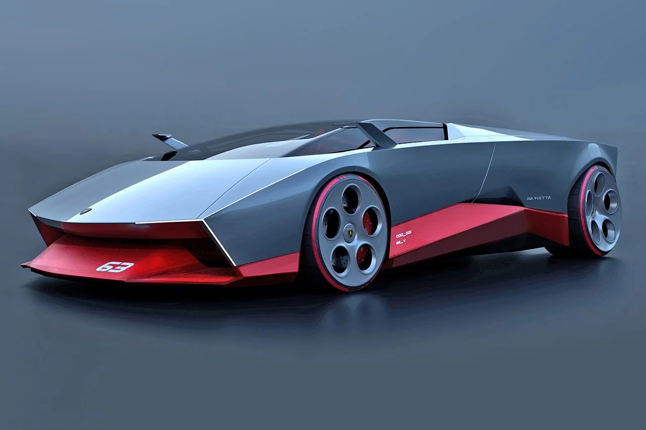 Lamborghini，Sports car，Minimalism，Futurism，