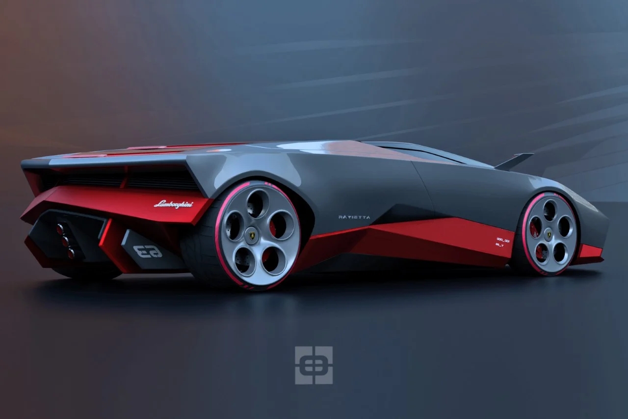 Lamborghini，Sports car，Minimalism，Futurism，