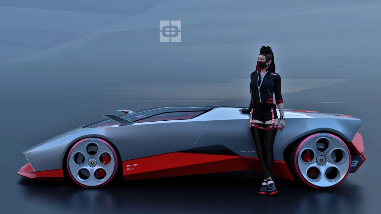 Lamborghini，Sports car，Minimalism，Futurism，