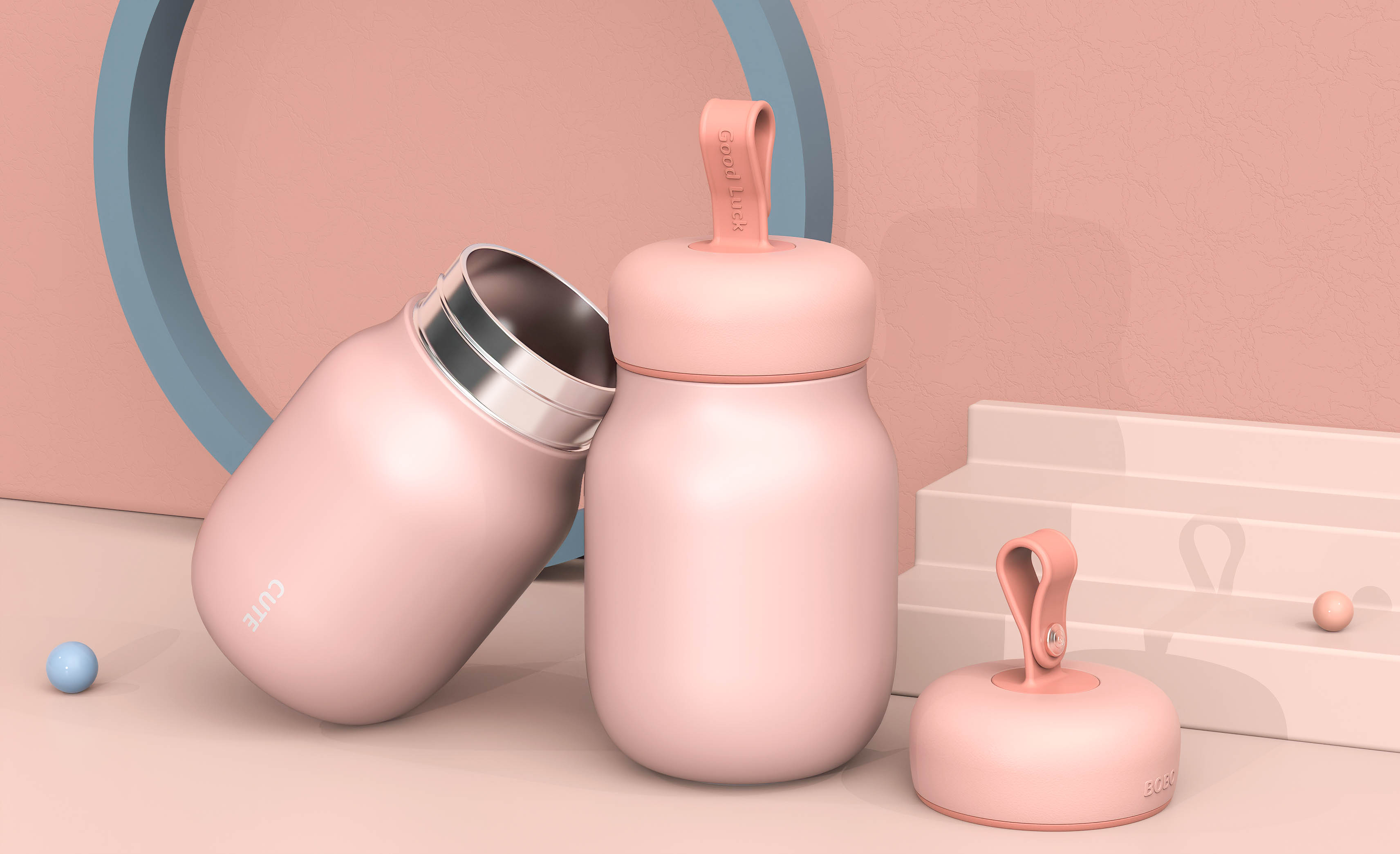 industrial design，glass，vacuum cup，ma'am，