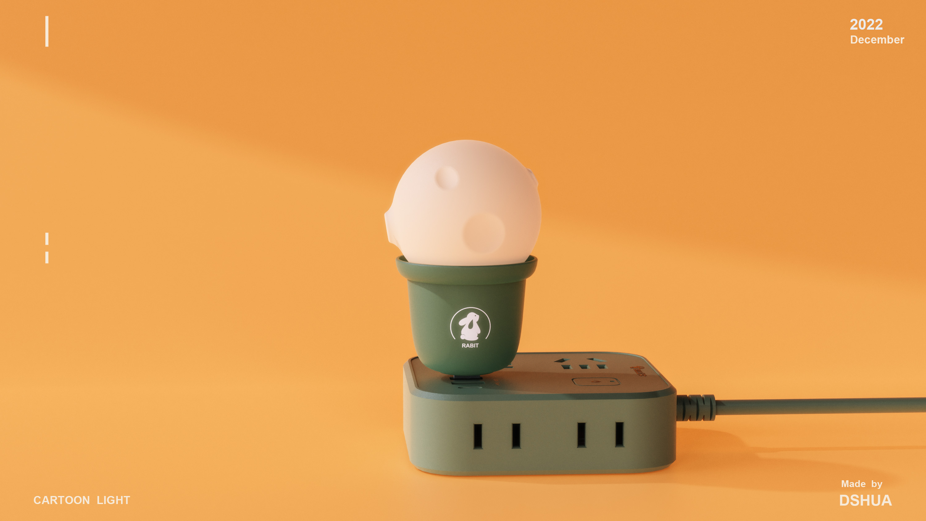 Cartoon，Night light，Carrot，rabbit，cloud，