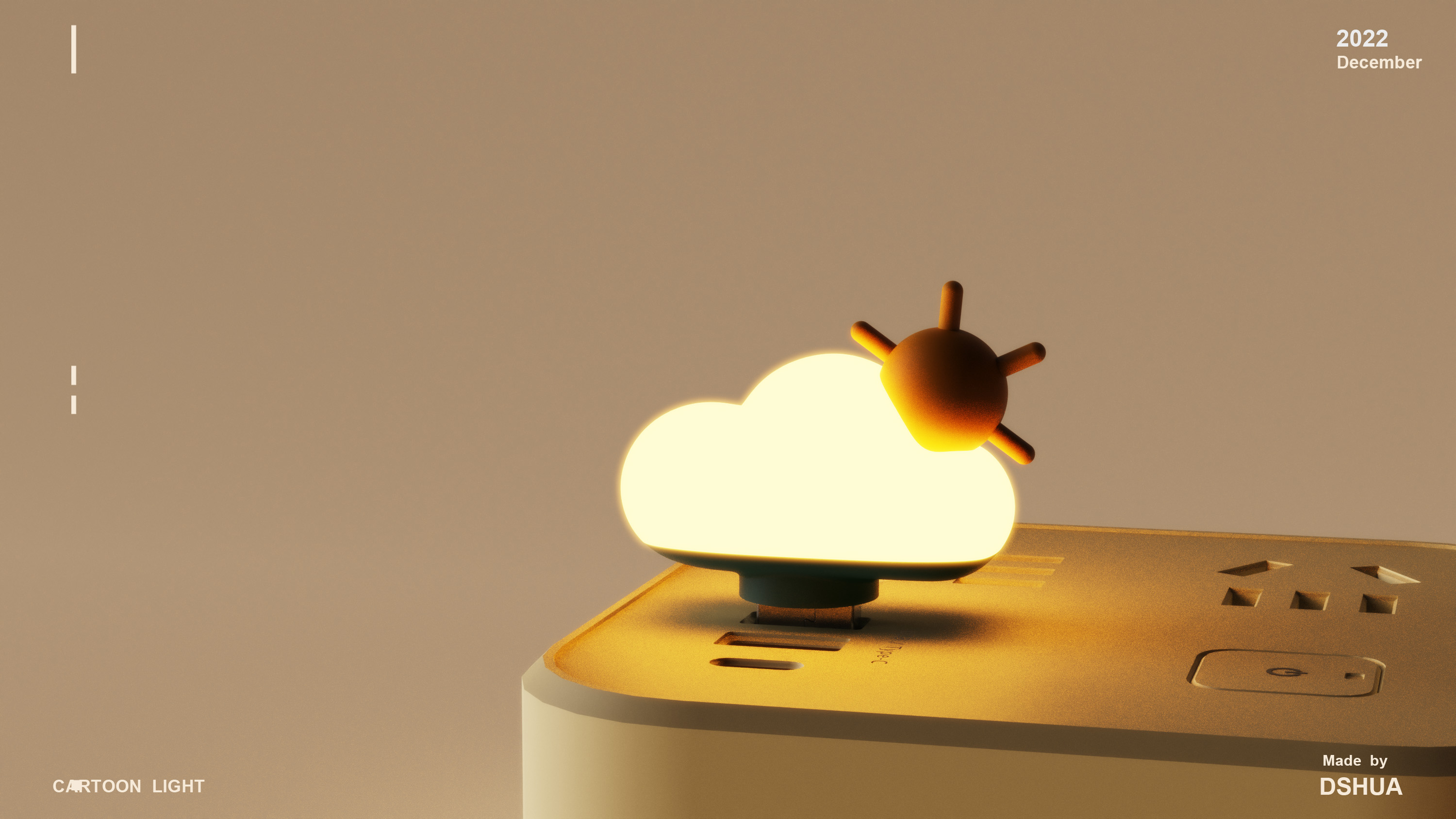 Cartoon，Night light，Carrot，rabbit，cloud，