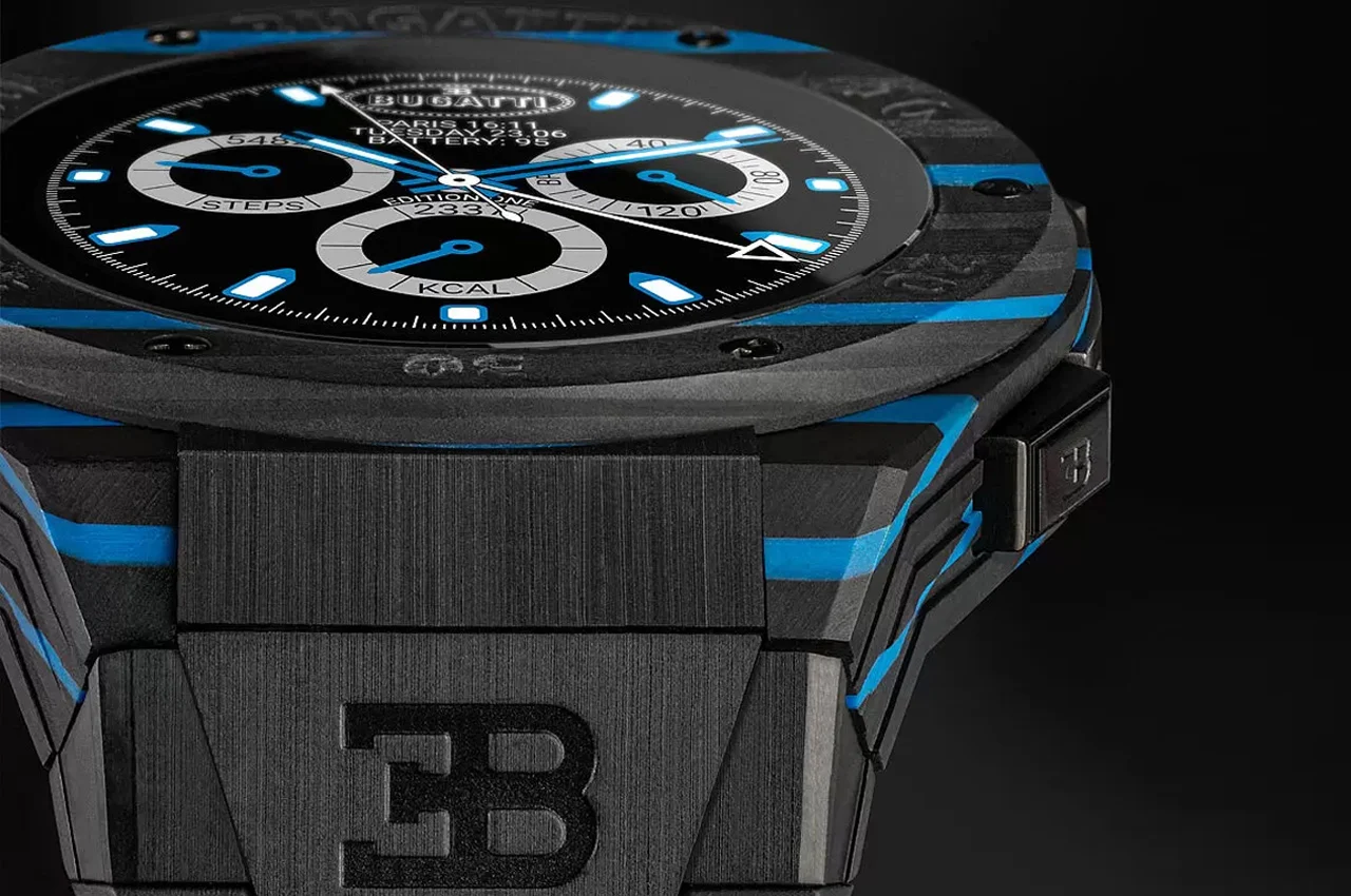 Bugatti，Wristwatch，product design，Appearance design，carbon fibre，