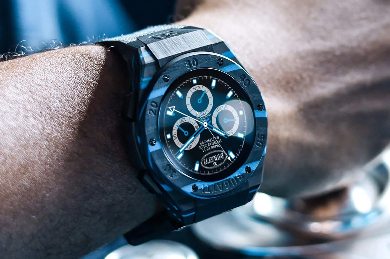 Bugatti，Wristwatch，product design，Appearance design，carbon fibre，