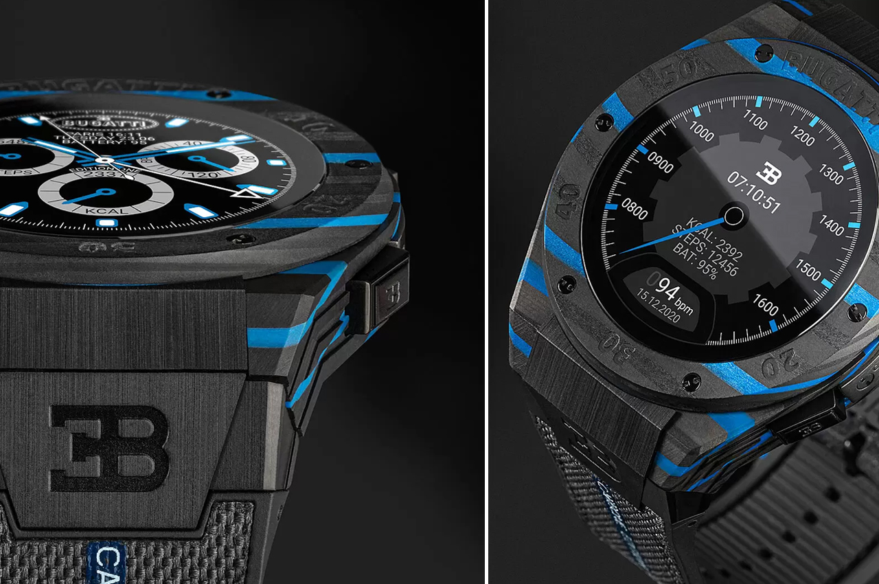 Bugatti，Wristwatch，product design，Appearance design，carbon fibre，