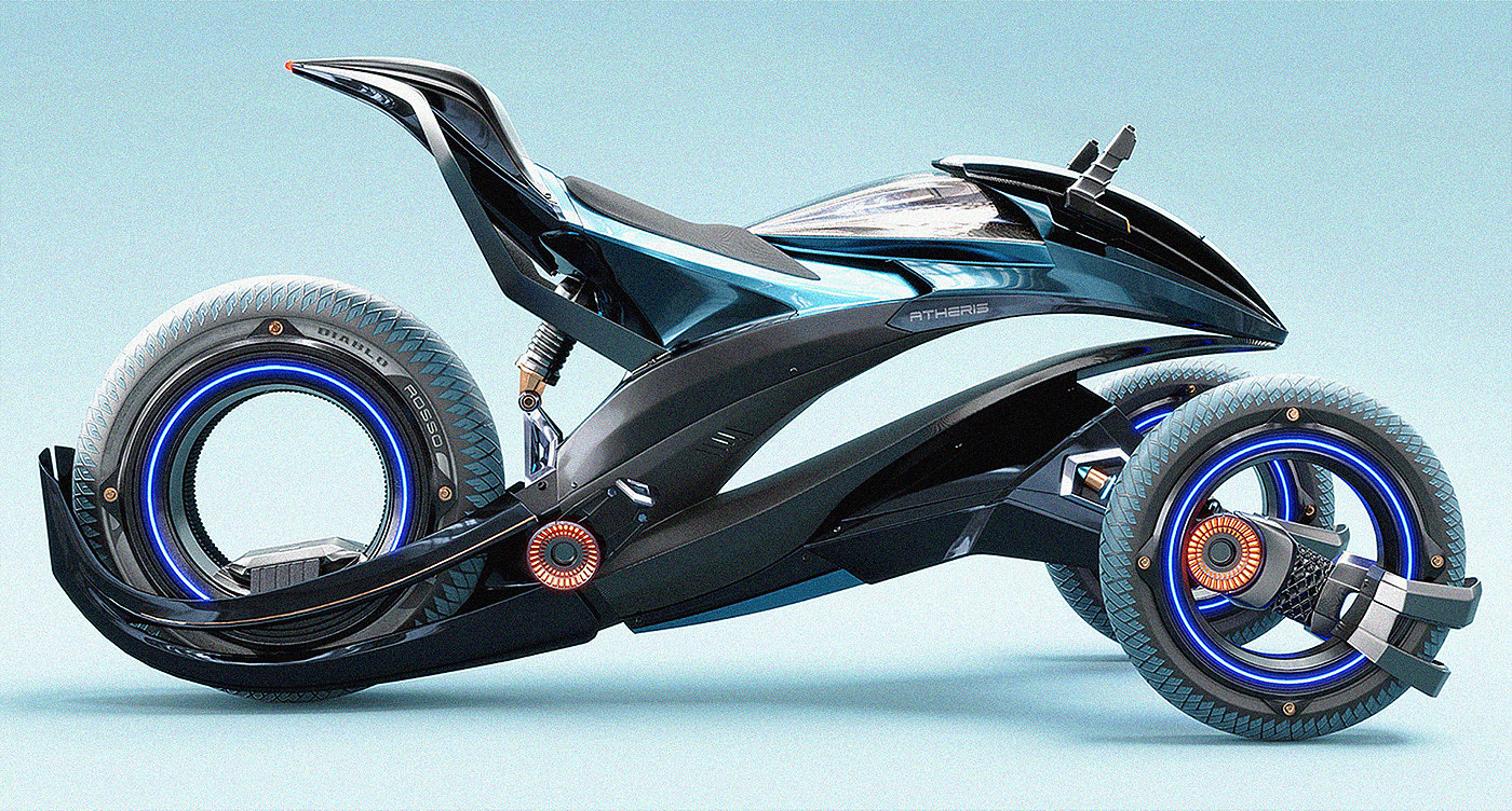 概念，三轮摩托车，外观设计，炫酷，未来，
