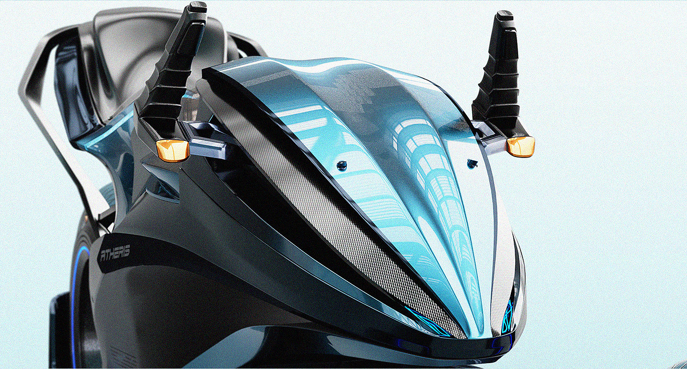 concept，three wheeled motorcycle，Appearance design，Cool，future，