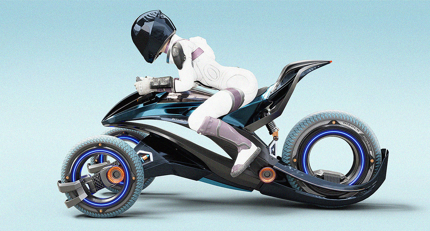 concept，three wheeled motorcycle，Appearance design，Cool，future，