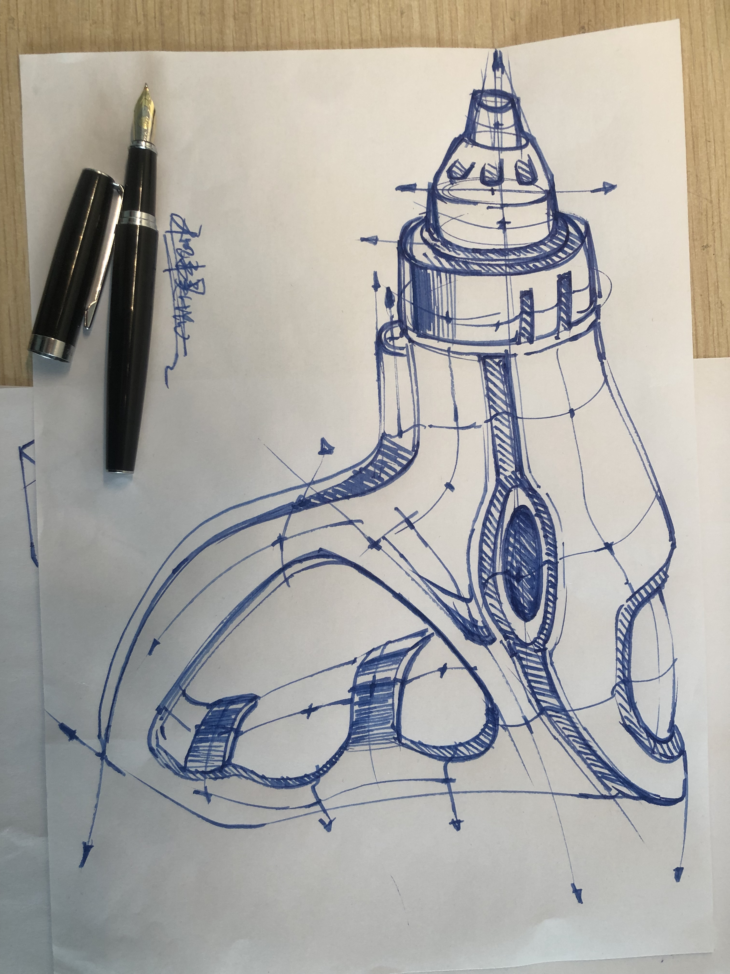 Hand drawn，industrial design，Pen drawing，