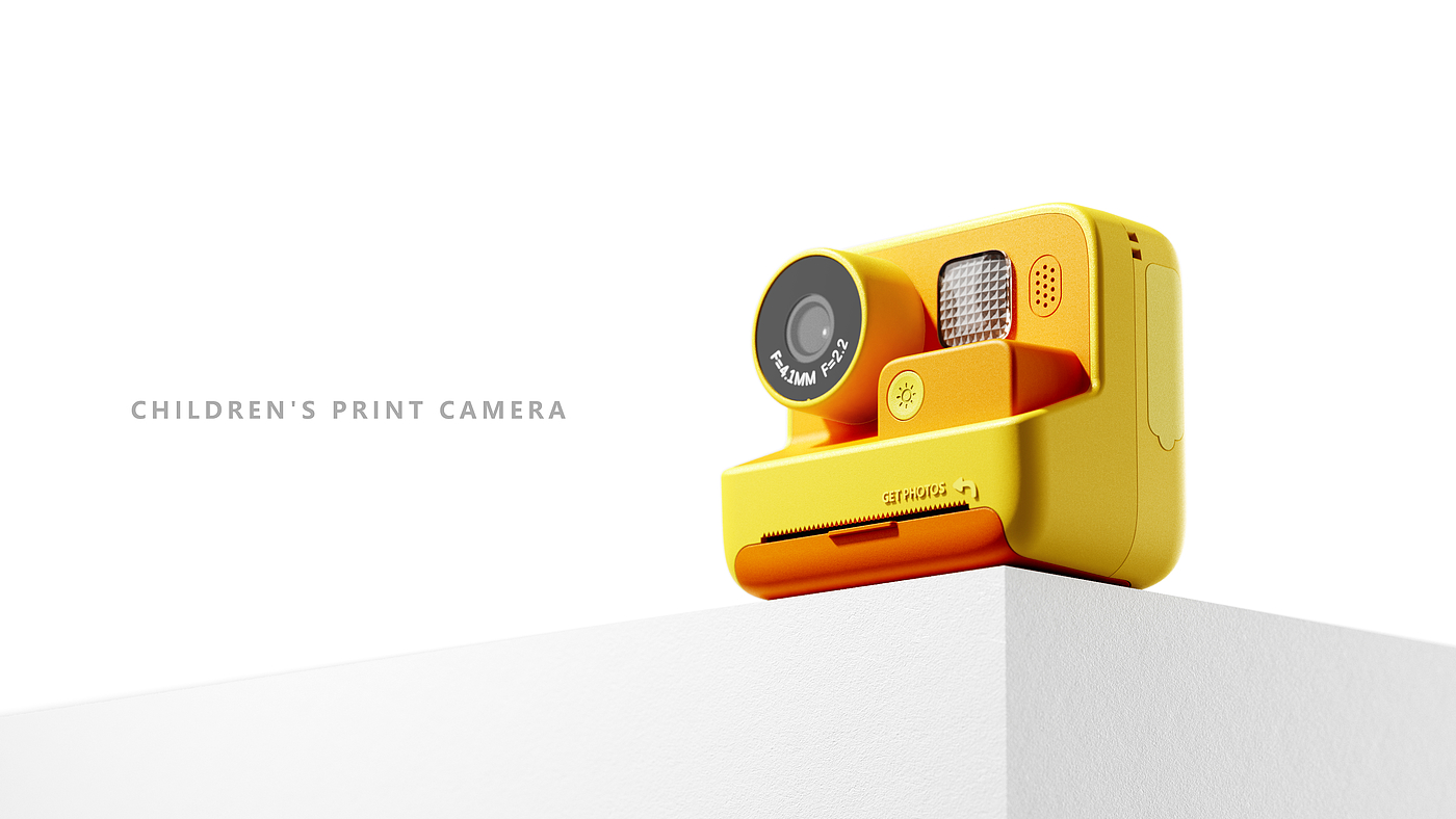 Children's camera，Print camera，Retro Design ，Cartoon color matching，