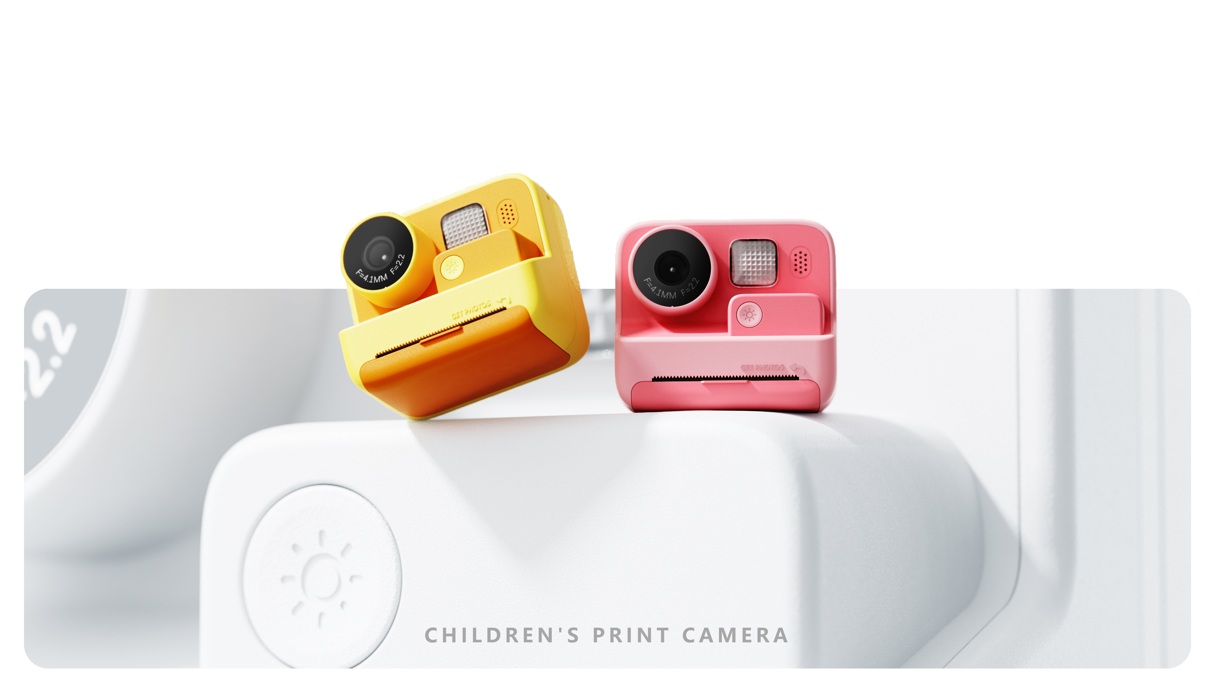 Children's camera，Print camera，Retro Design ，Cartoon color matching，