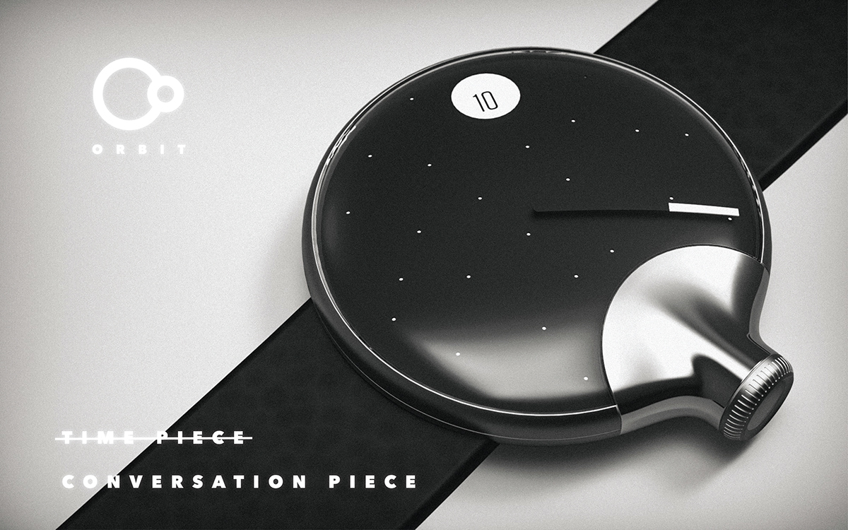 ORBIT Watch，Wrist watch，black，product design，