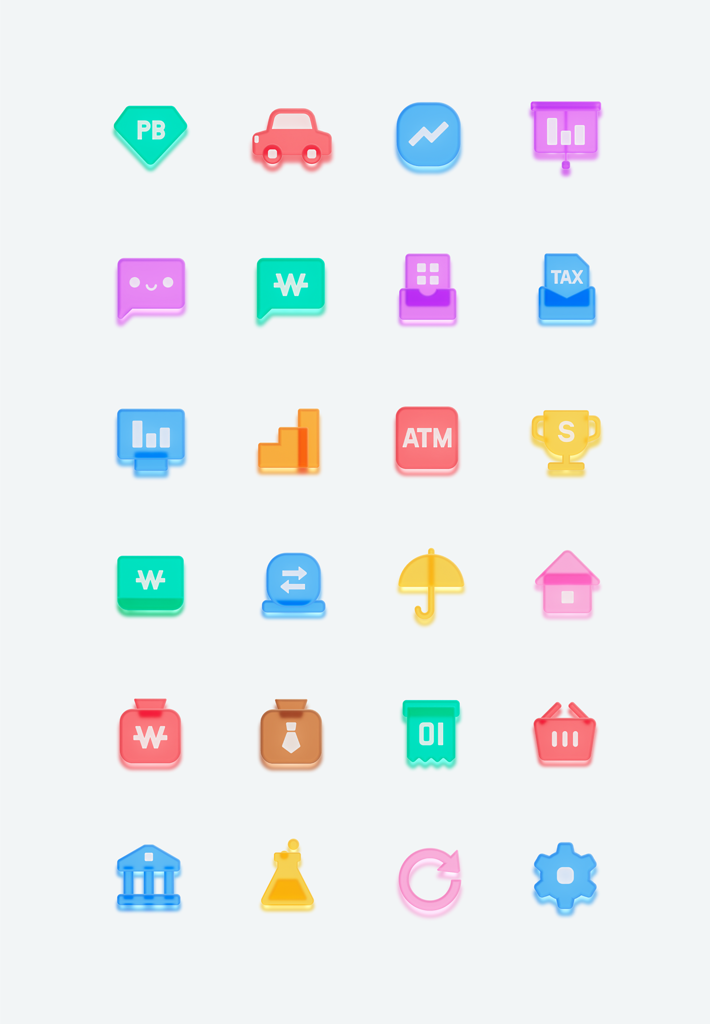 Icon，Bank icon，bank，fresh，app，Icon design，3d，