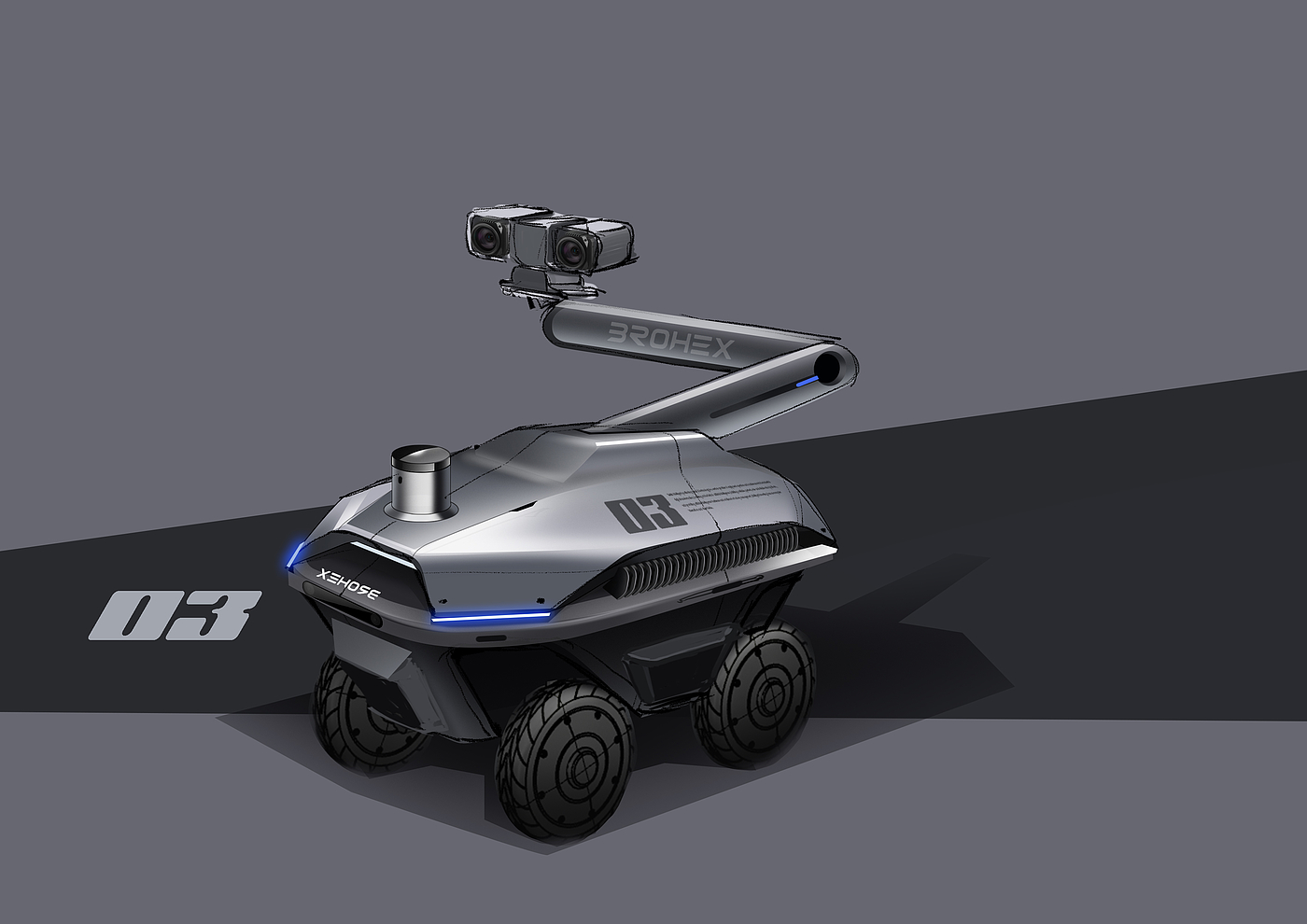 robot，Patrol car，Yuntai，