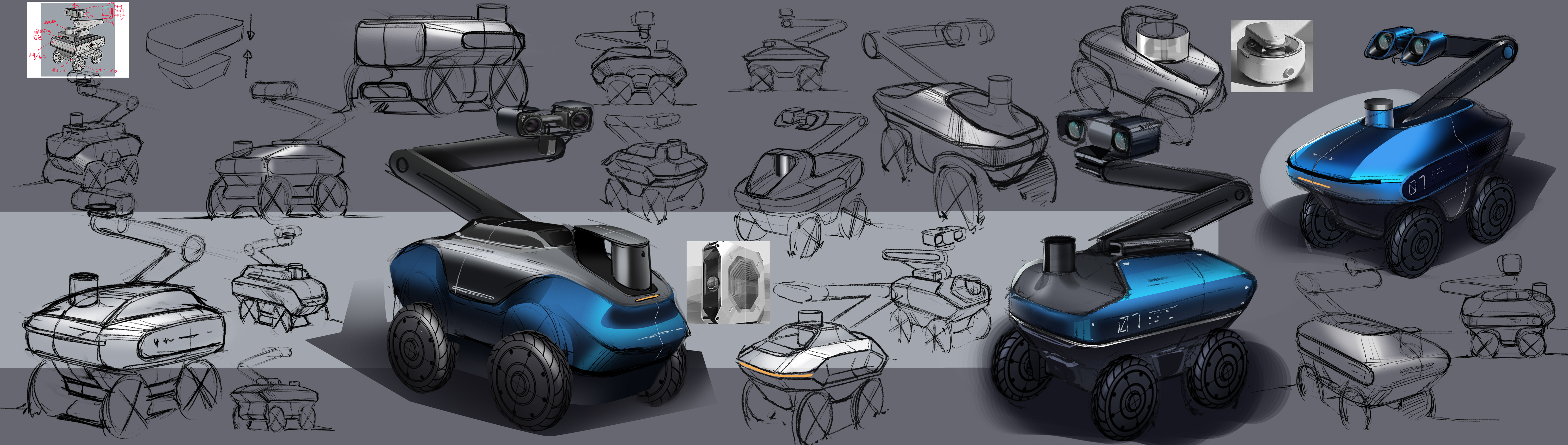 robot，Patrol car，Yuntai，