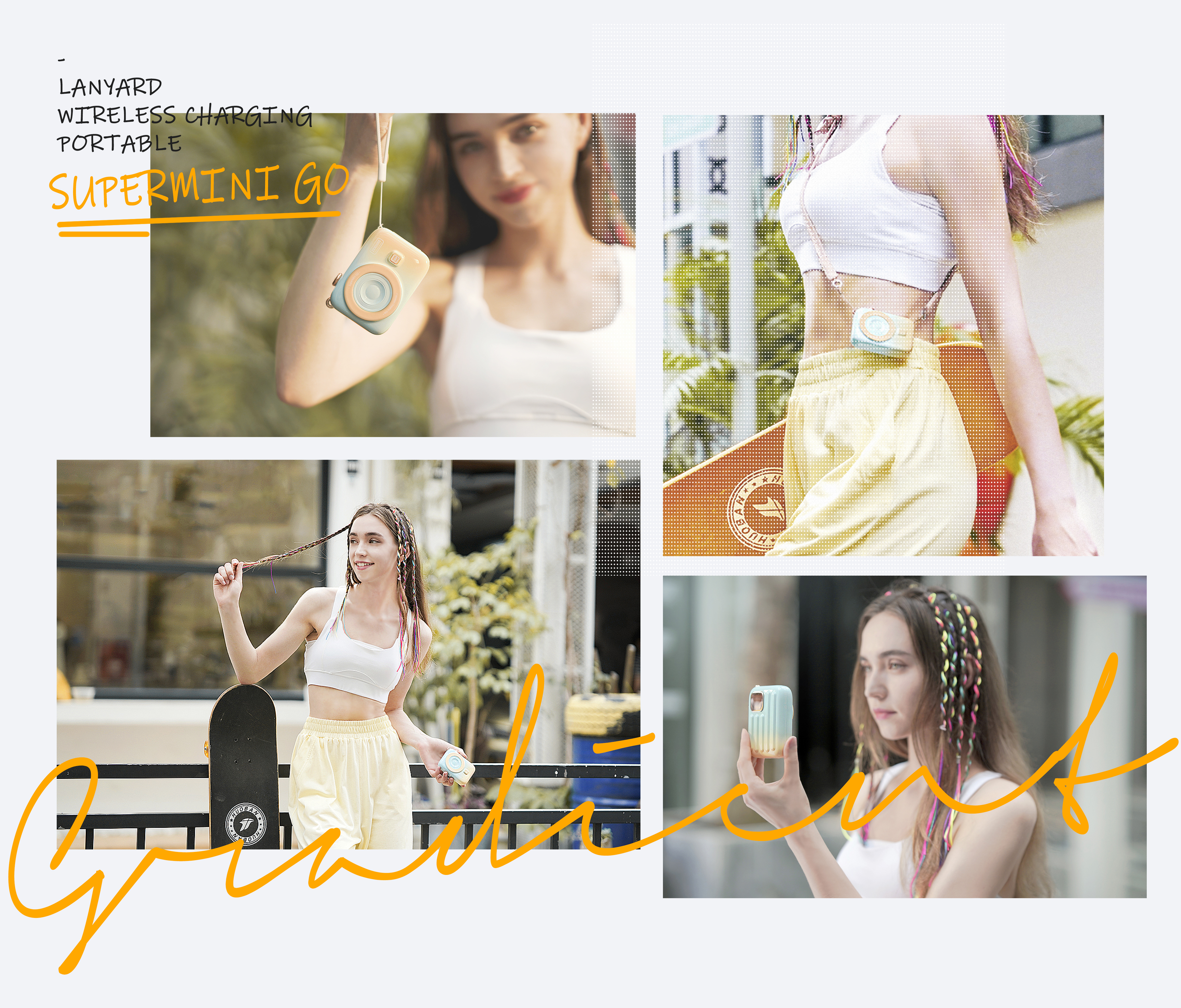 portable source，Gradual change，electroplate，Sprinkle point，Wireless charging，camera，Young trend，