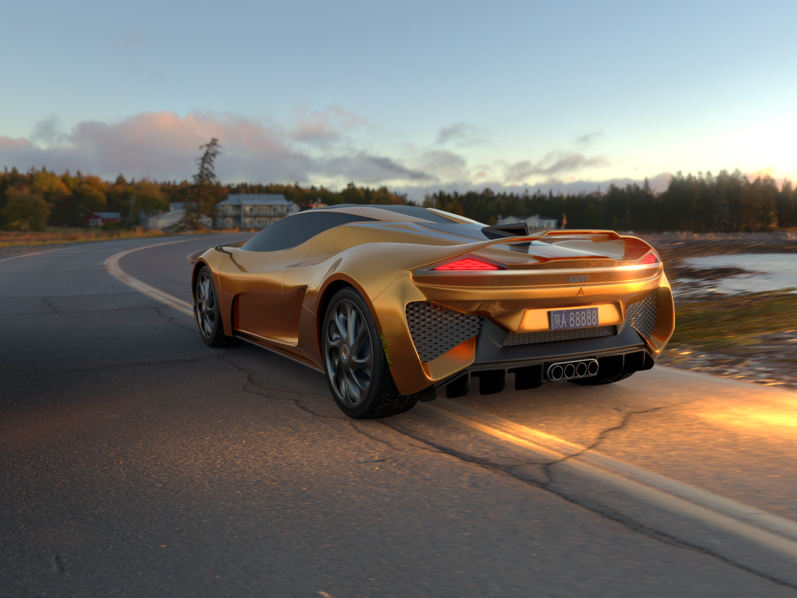 Super run，streamline，Cool，Sports car，