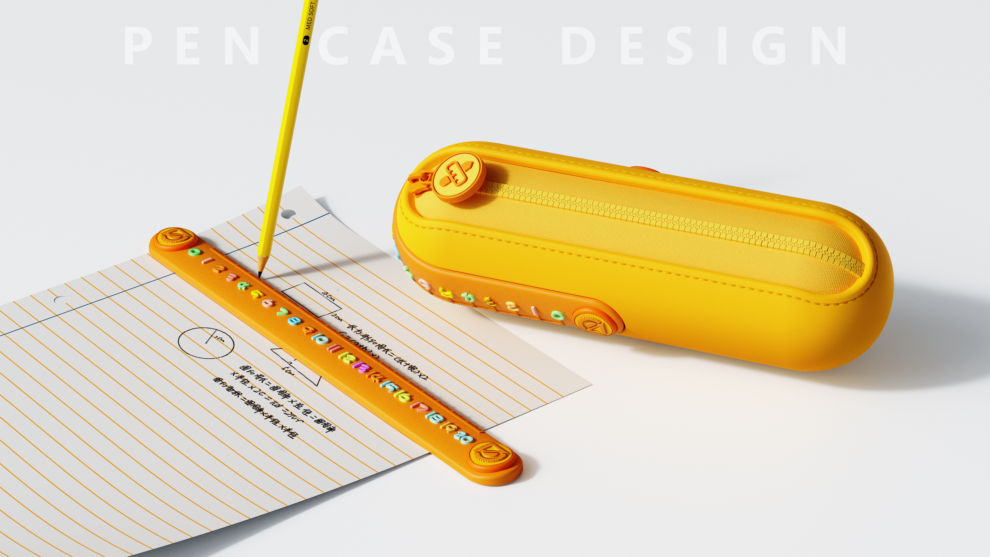 capsule，ruler，Soft material，innovate，yellow，