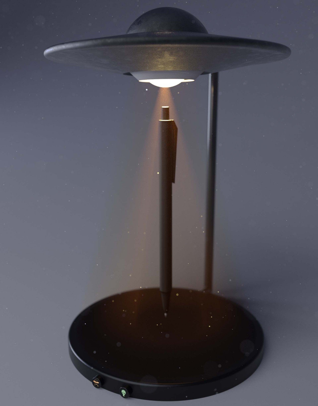 alien，conceptual design，science fiction，Flying saucer，pen container，