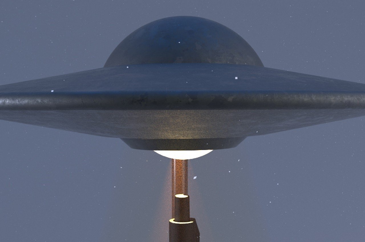 alien，conceptual design，science fiction，Flying saucer，pen container，